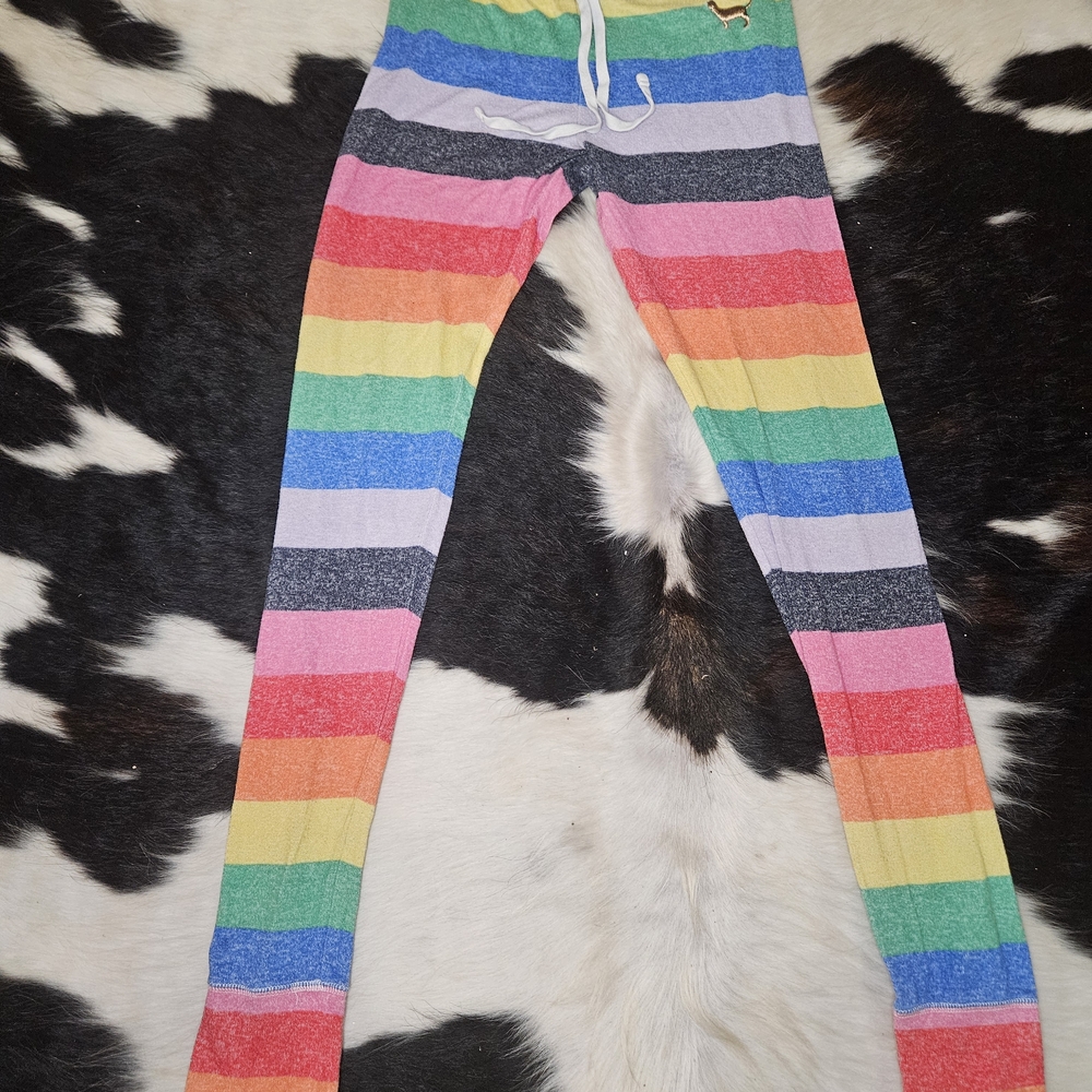 Victoria's Secret Rainbow Striped Womens Sleep Pants Sizs xs